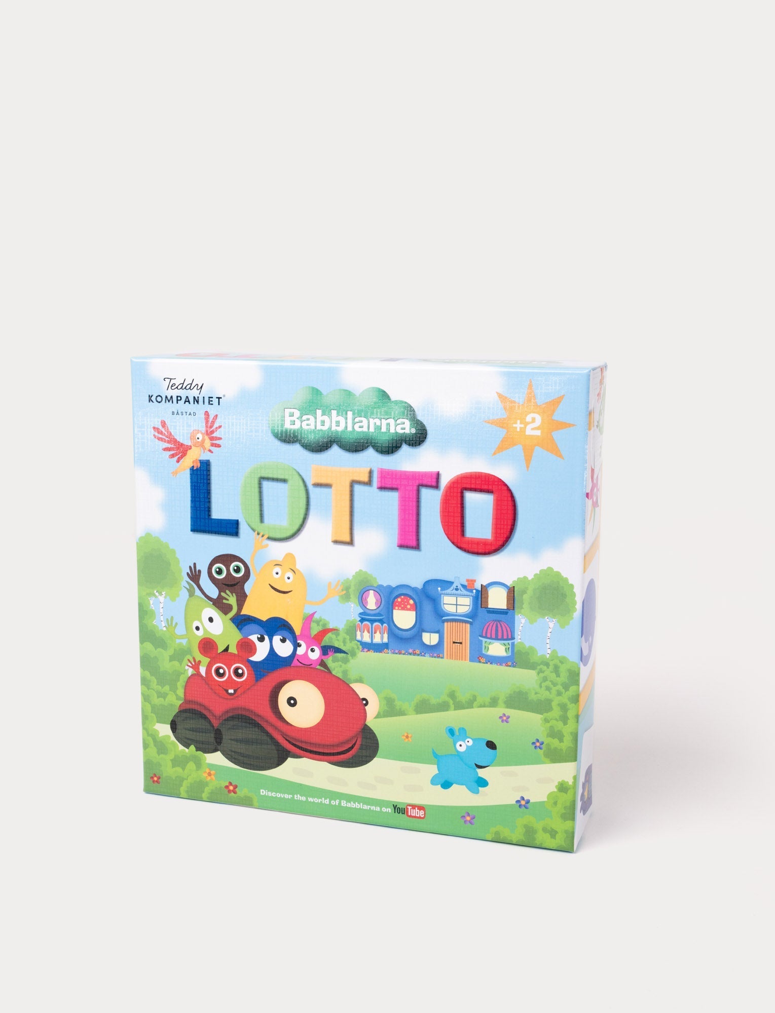  Image of A colorful Babblarna Lotto game box featuring cartoon characters in a playful landscape.