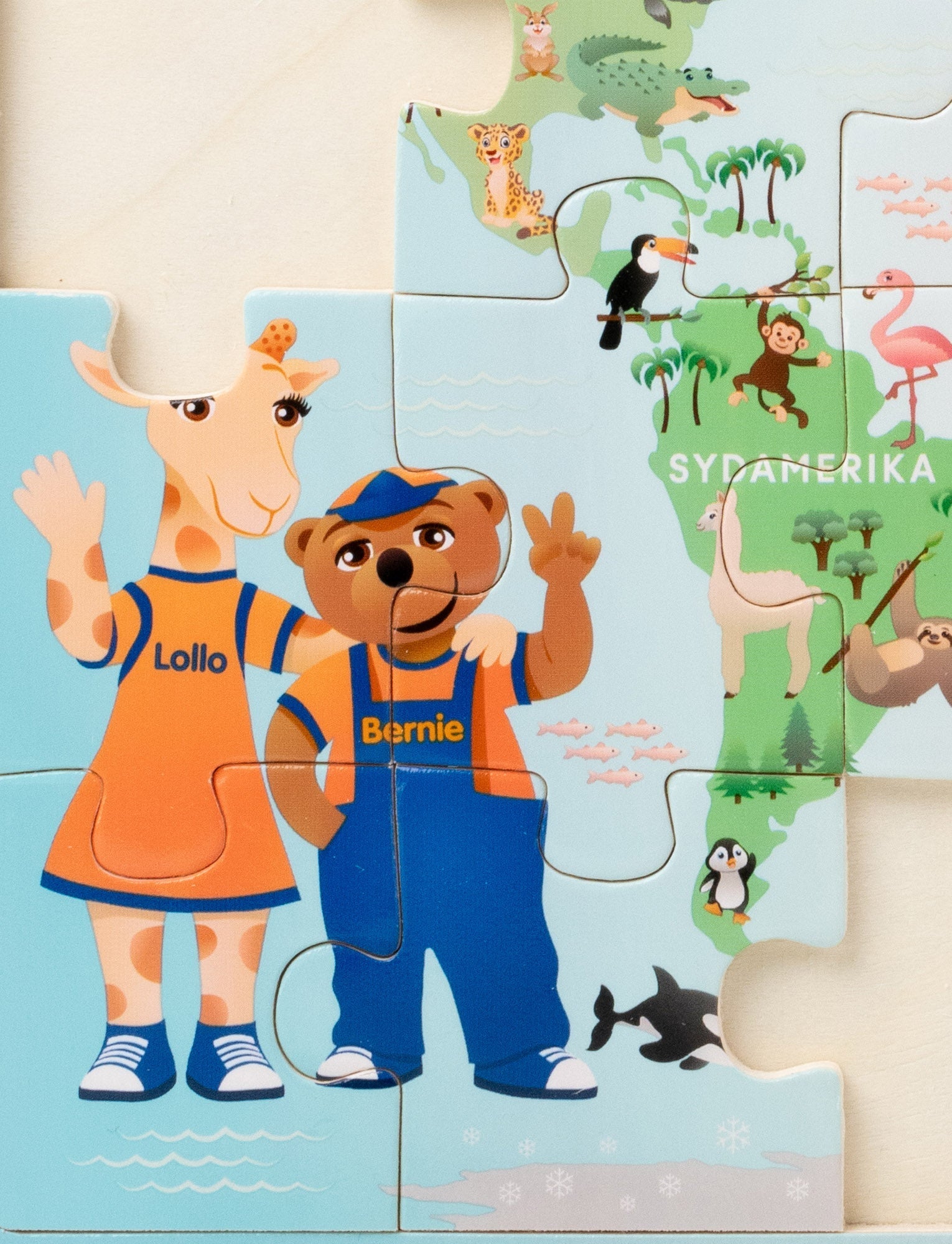  Image of Lollo & Bernie, Pussel, Världskarta, 24 bitar