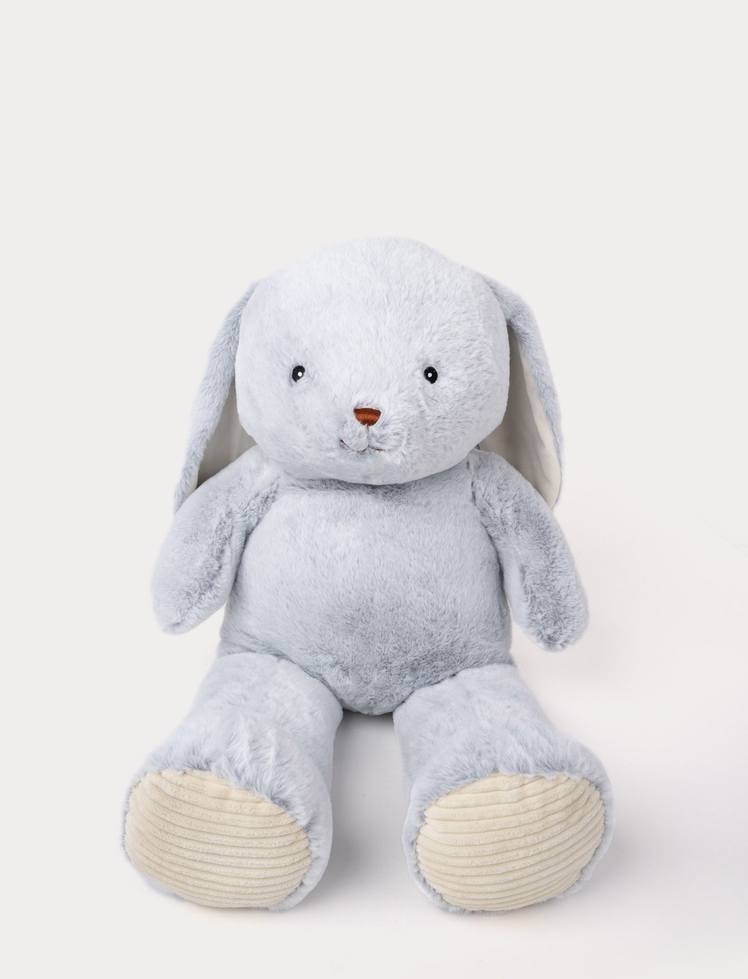  Image of Large, gray plush bunny with soft fur, long floppy ears, and a gentle expression.