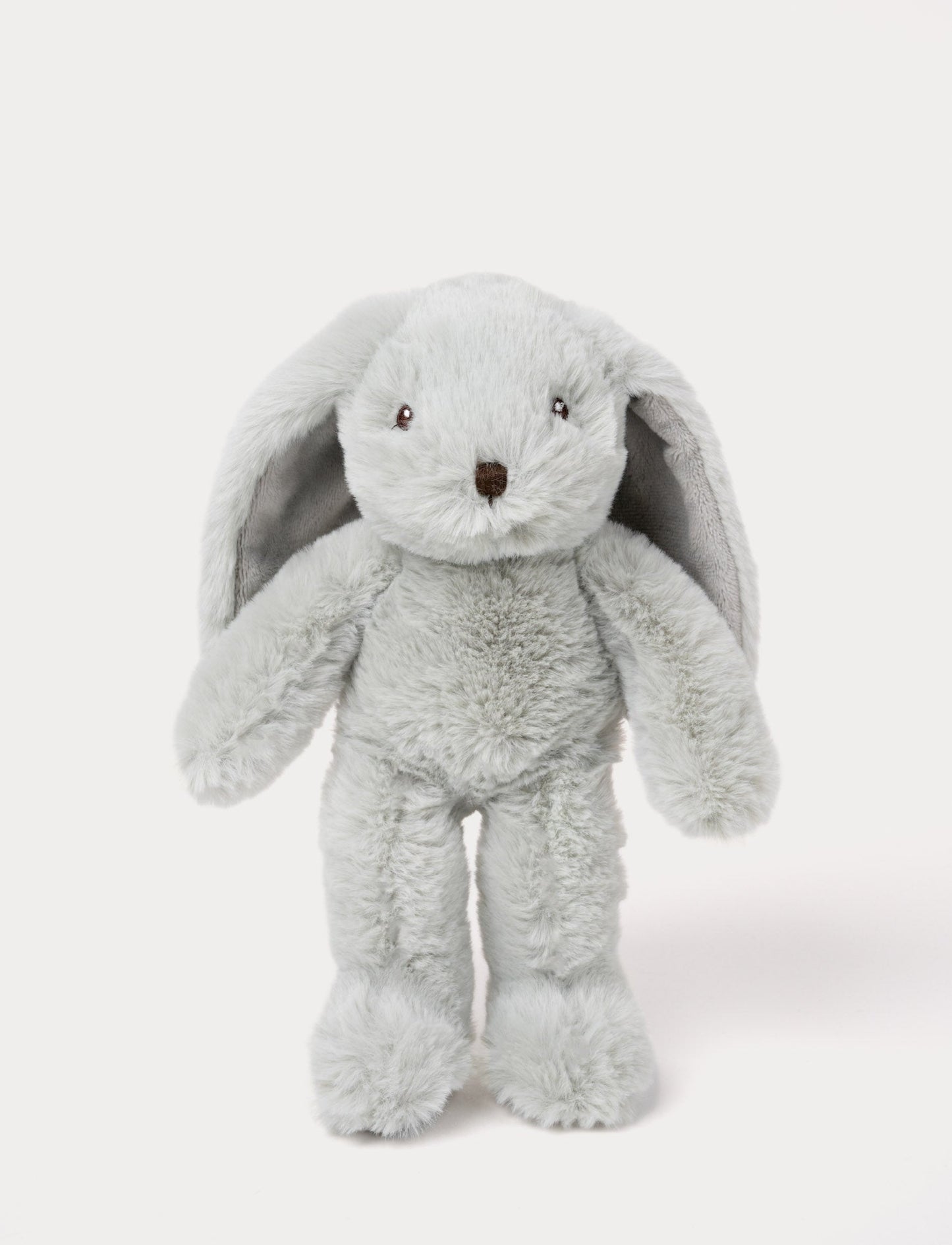 A bunny with soft mint green fur, a brown nose, and a charming expression.