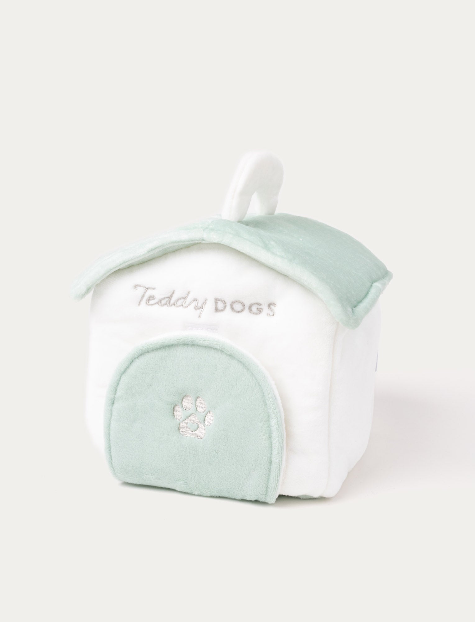  Image of A plush dog with a doghouse, dog bone, water bowl, and ball, perfect for imaginative play.