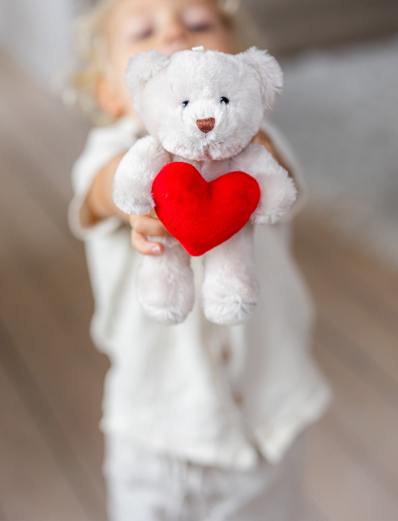  Image of Theo with Heart, Teddy Bear, Beige