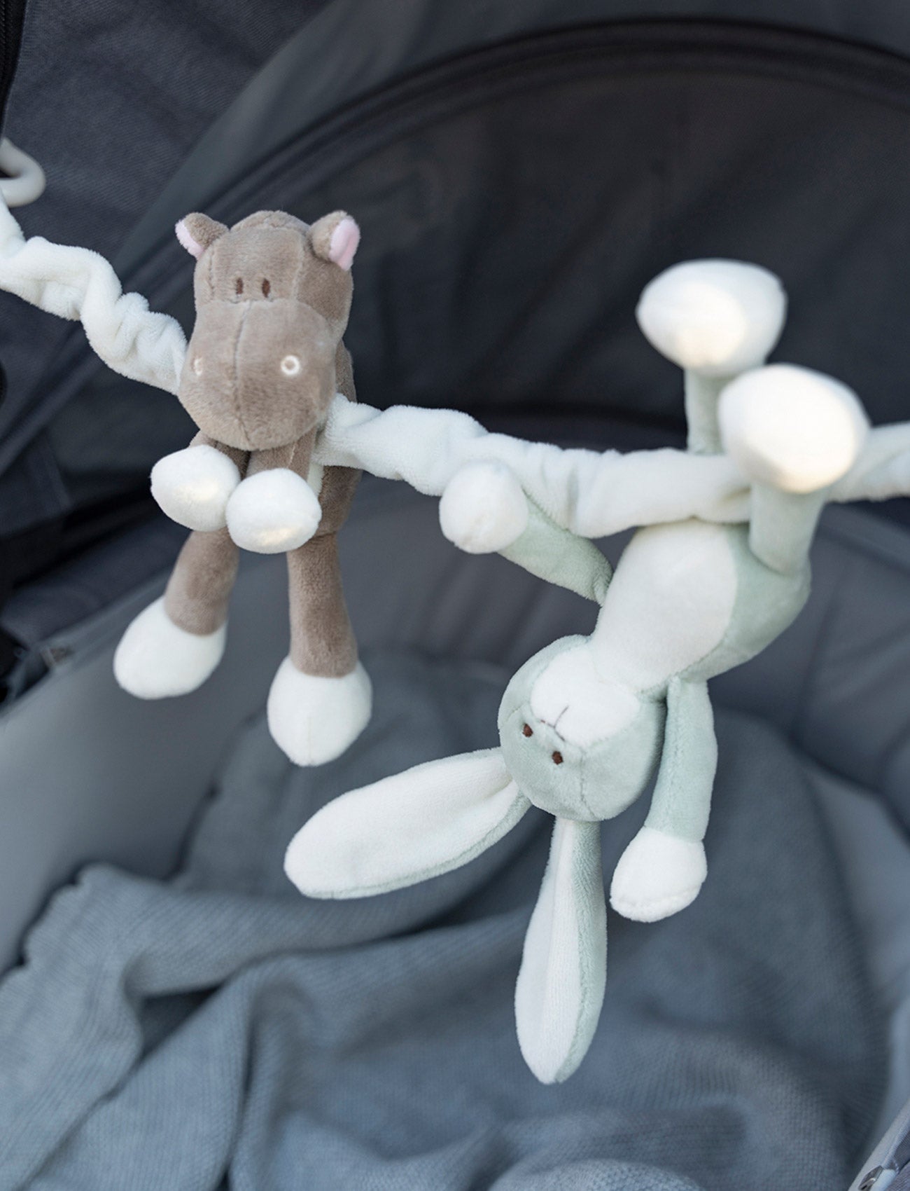  Image of Diinglisar, Stroller Toy, Bunny & Hippo