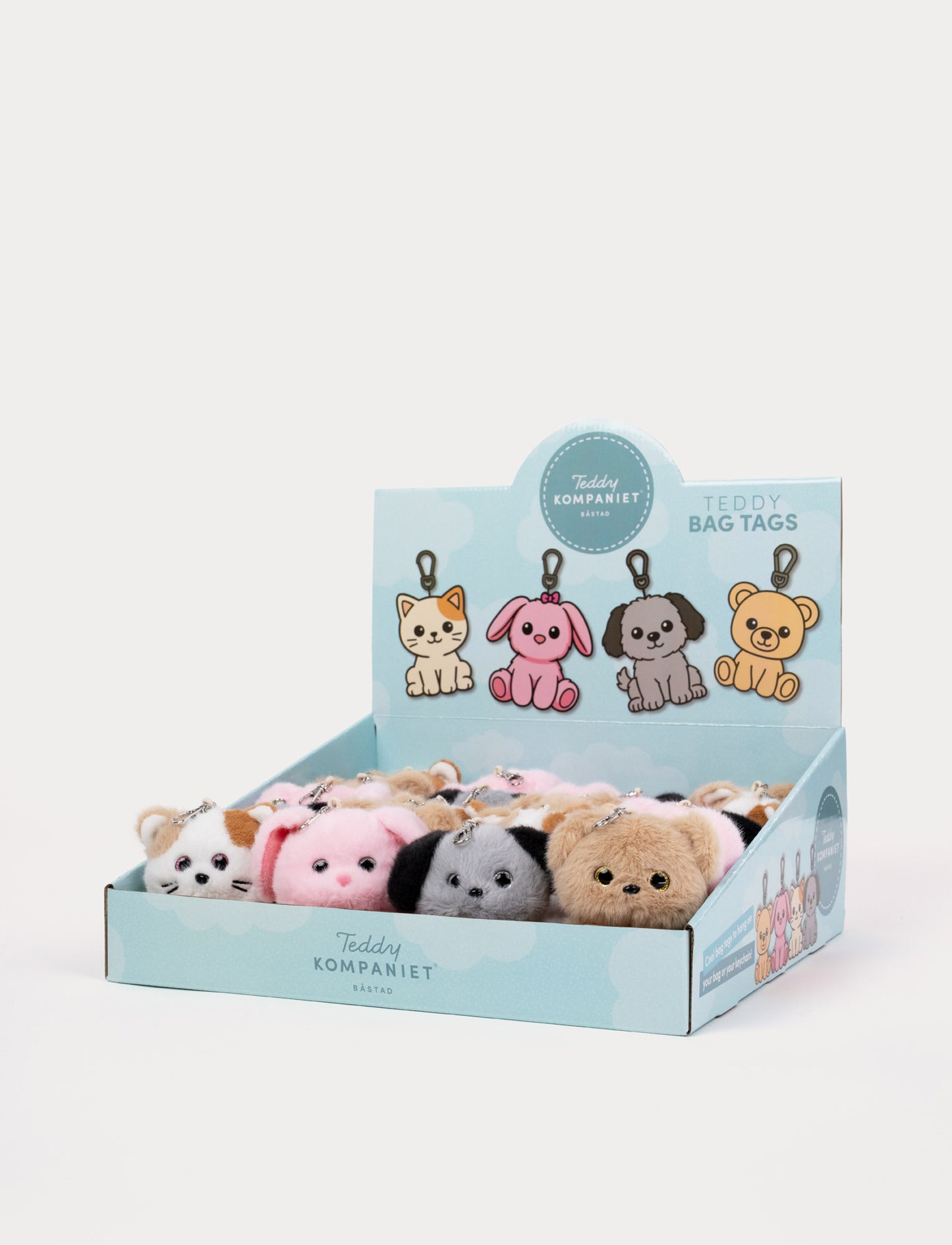 Bagtag, animals, display 4 diff.