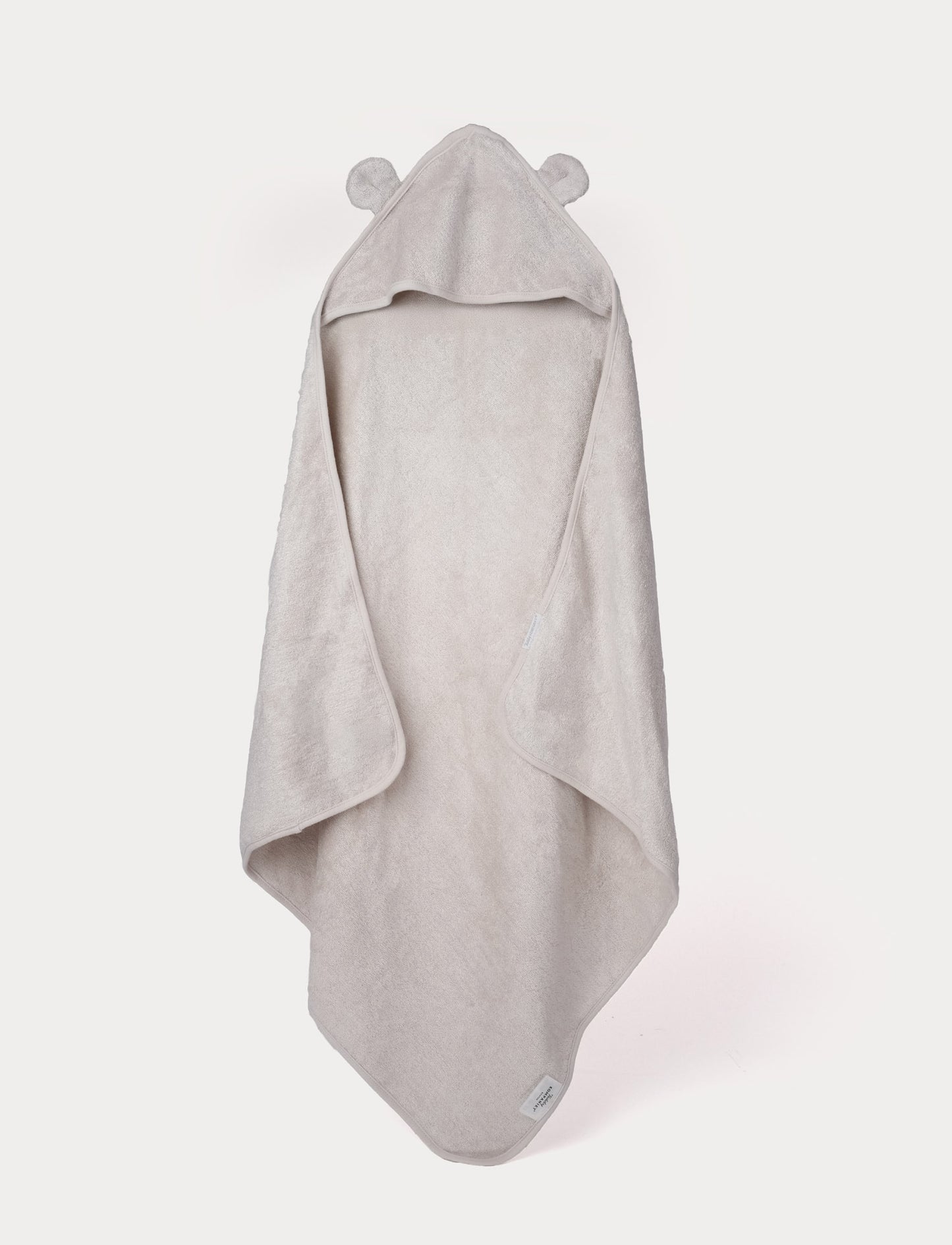 Hooded baby towel bambu, teddy, greige