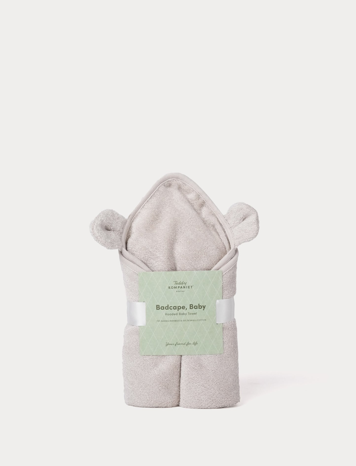 Hooded baby towel bambu, teddy, greige