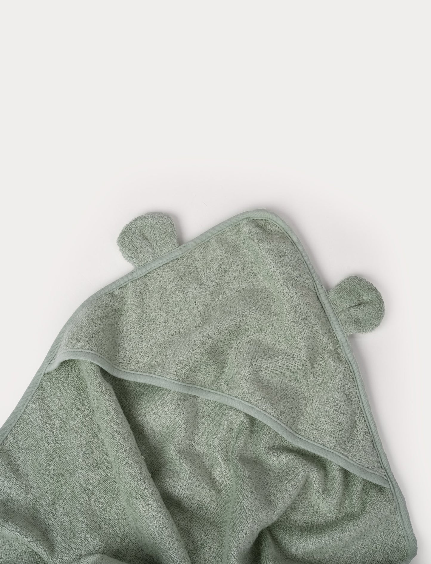 Hooded baby towel bambu, teddy, green