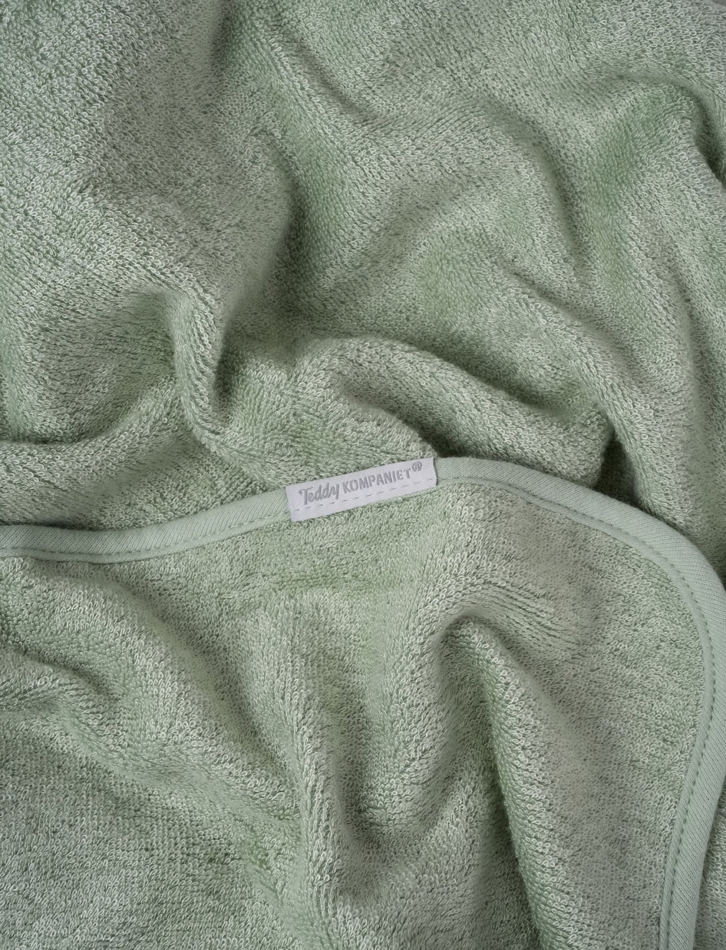 Hooded baby towel bambu, teddy, green
