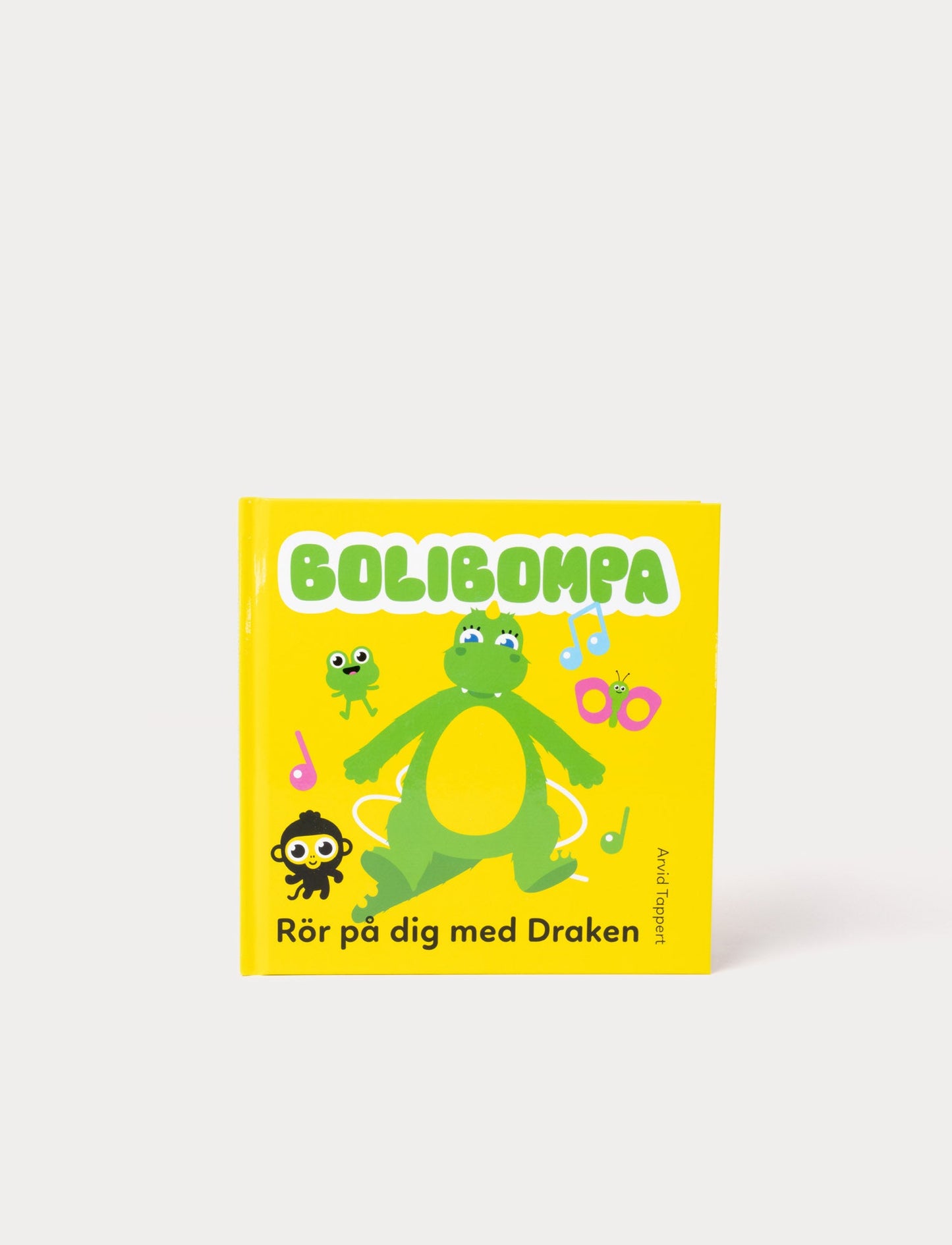 Colorful picture book with Bolibompa Dragon and friends, featuring playful illustrations of moving like animals.